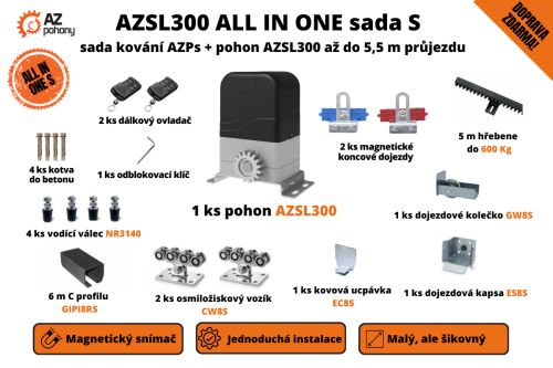 AZSL300 ALL IN ONE sada S - KOVÁNÍ AZPs + Pohon AZSL300 až do 5,5 m průjezdu (s dopravou zdarma)
